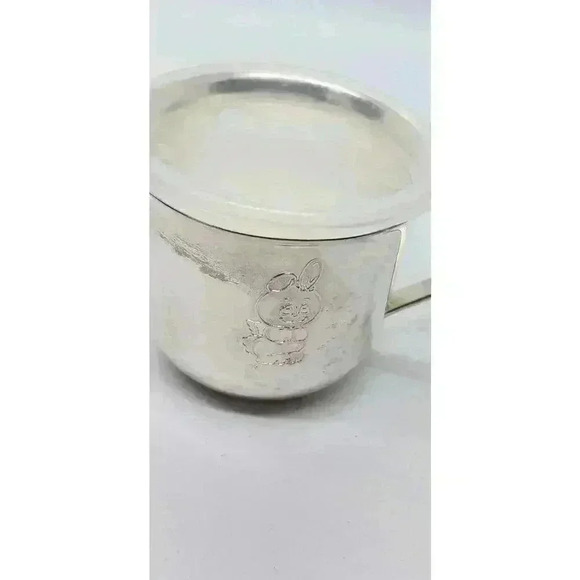 Vintage Angel Bunny SilverPlate Baby Cup Lid & Spoon Set NIB Mattel X Leonard - Picture 9 of 9
